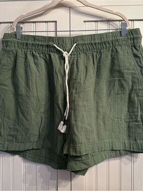 Old Navy Olive Green Textured Cotton Pull-On Shorts with Rope Tassels - Sz 2X